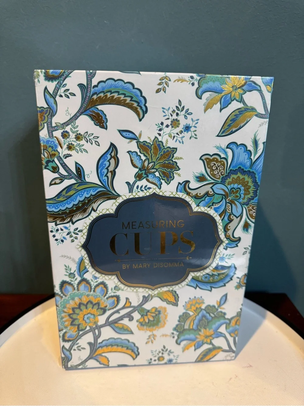 Mary Disomma Blue Floral Nesting Measuring cups - Set of 4, New in sealed box